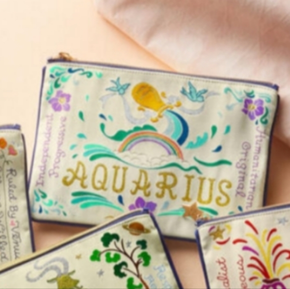 NWT Sundance Zodiac Zippered Jewelry Pouch - Aquarius - Picture 4 of 6